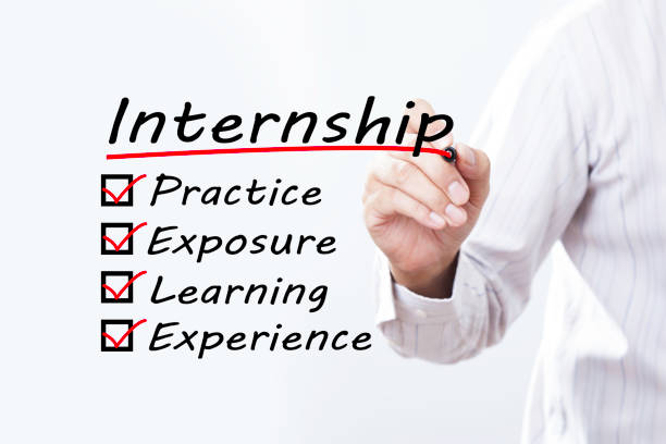 istock Businessman hand writing Internship benefits with red marker on transparent wipe board, business/ education concept. 657669358