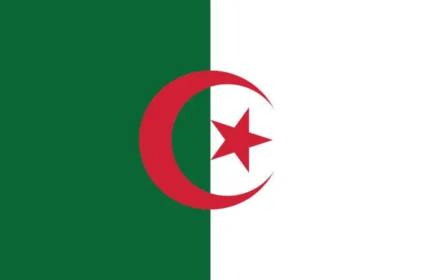 Vector illustration of Flag of Algeria