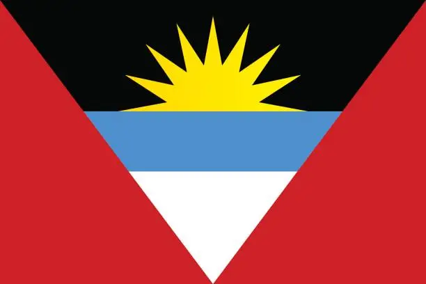 Vector illustration of Flag of Antigua and Barbuda