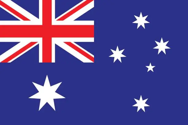 Vector illustration of Flag of Australia