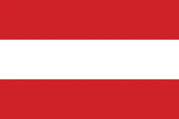 Vector illustration of Flag of Austria