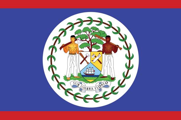 ilustrações, clipart, desenhos animados e ícones de pavilhão de belize - flag of belize