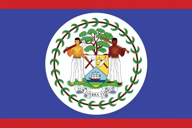 Vector illustration of Flag of Belize