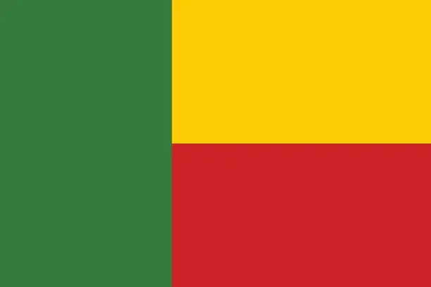 Vector illustration of Flag of  Benin