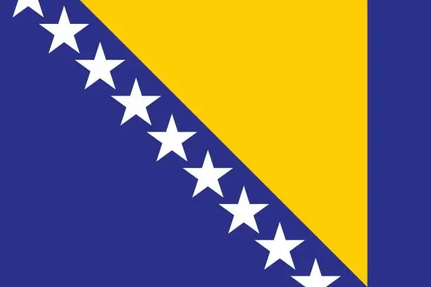 Vector illustration of Flag of Bosnia and Herzegovina