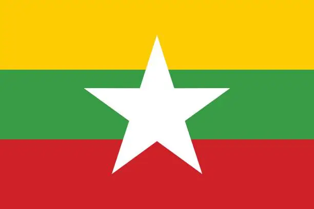 Vector illustration of Flag of Burma