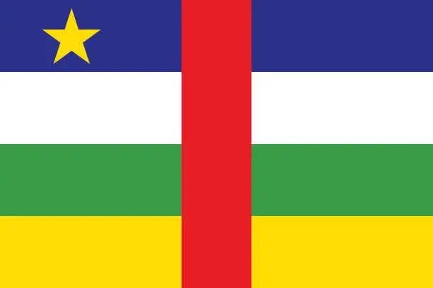 Vector illustration of Flag of Central African Republic