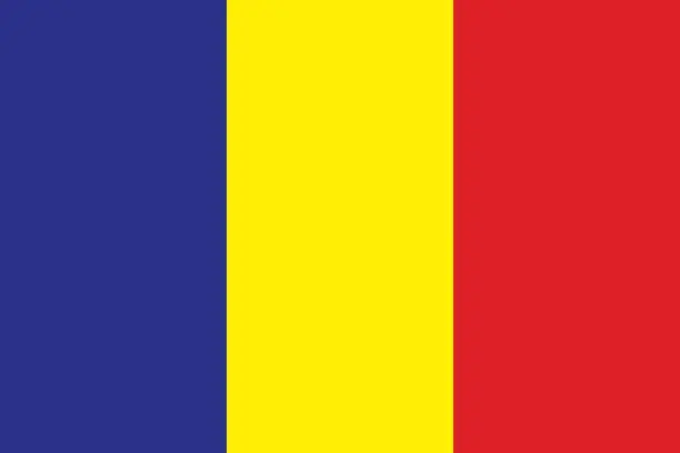 Vector illustration of Flag of Chad