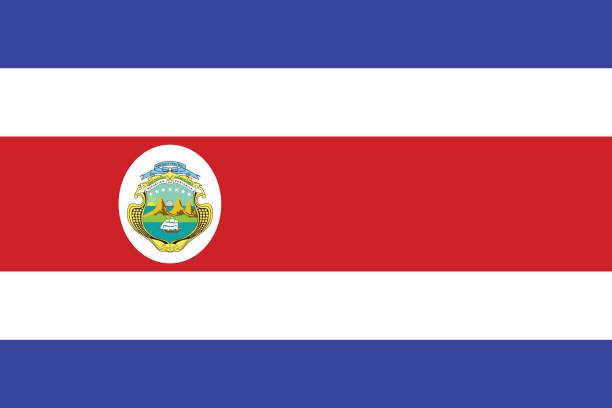 ilustrações, clipart, desenhos animados e ícones de bandeira da costa rica - bandeira da costa rica