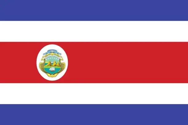 Vector illustration of Flag of Costa Rica