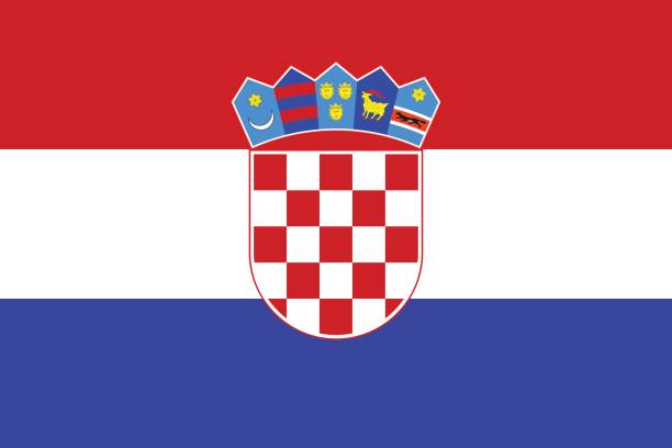 hırvatistan bayrağı - croatia stock illustrations