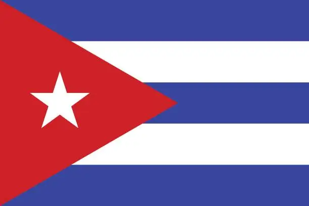 Vector illustration of Flag of Cuba