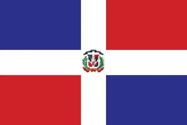 Vector illustration of Flag of Dominican Republic