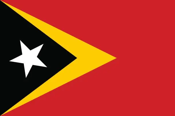 Vector illustration of Flag of East Timor (Timor-Leste)