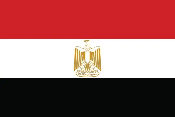 Vector illustration of Flag of Egypt