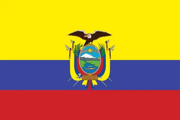Vector illustration of Flag of Ecuador