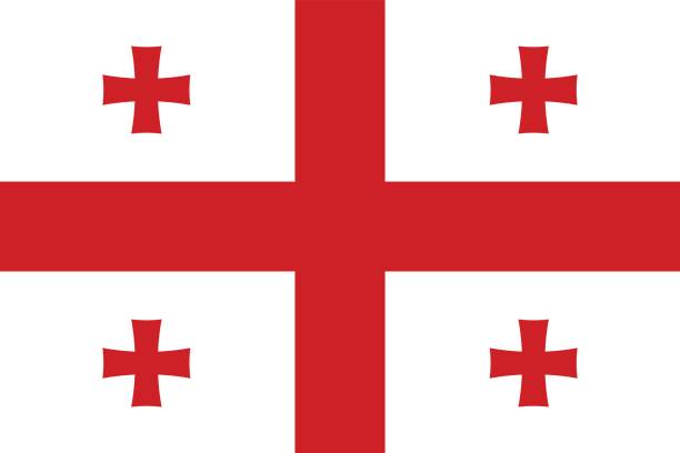 Flag of Georgia Flag of Georgia georgia flag country stock illustrations