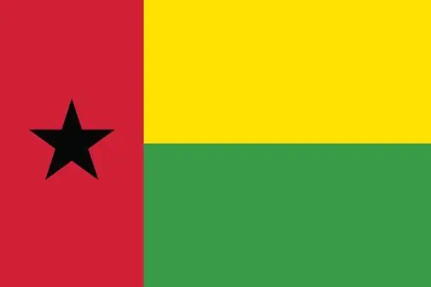 Vector illustration of Flag of Guinea-Bissau