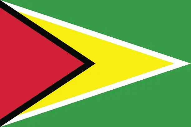 Vector illustration of Flag of Guyana