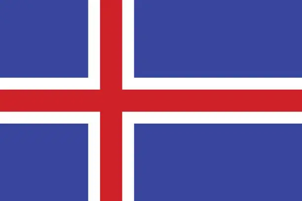 Vector illustration of Flag of Iceland