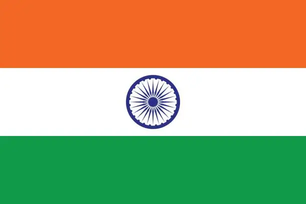 Vector illustration of Flag of India