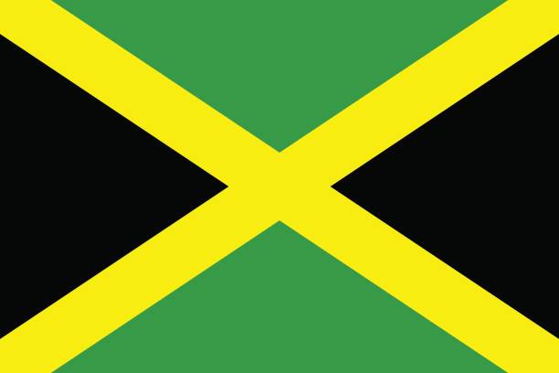 flagge von jamaica - greater antilles stock-grafiken, -clipart, -cartoons und -symbole