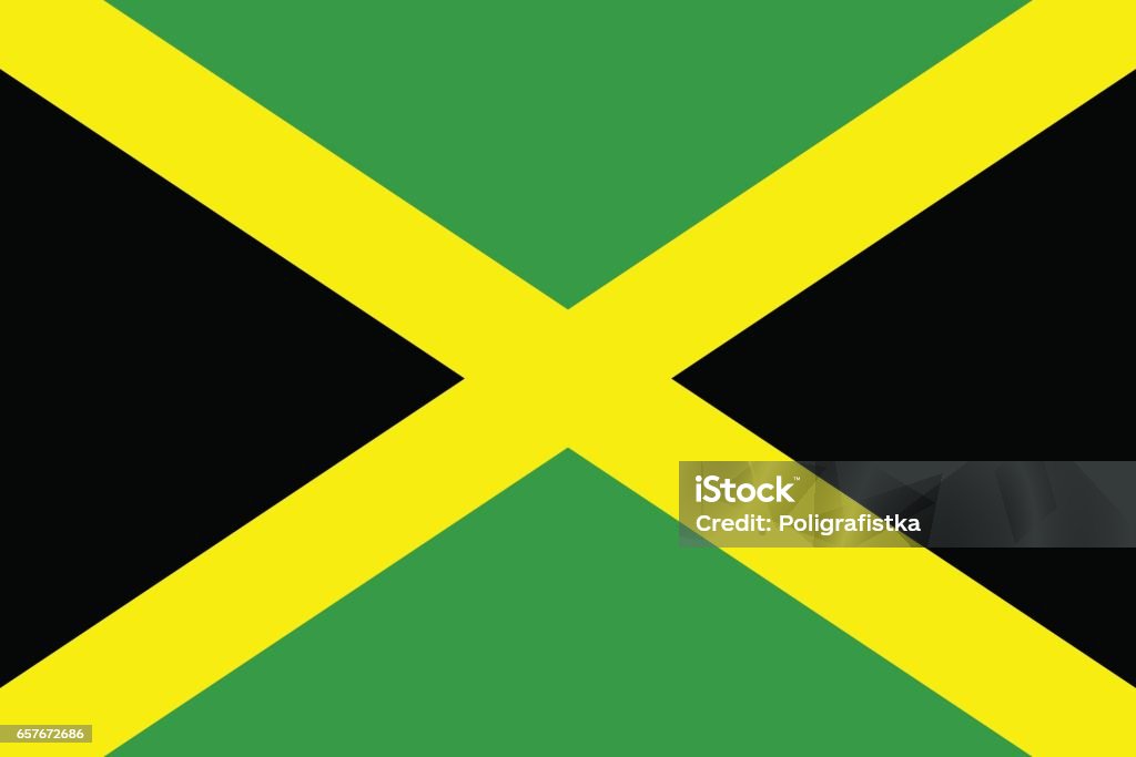 Flag of Jamaica Jamaican Flag stock vector