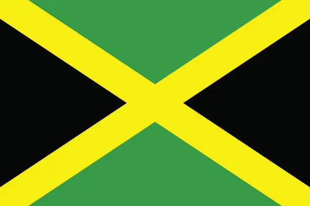 Vector illustration of Flag of Jamaica