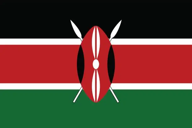 Vector illustration of Flag of Kenya