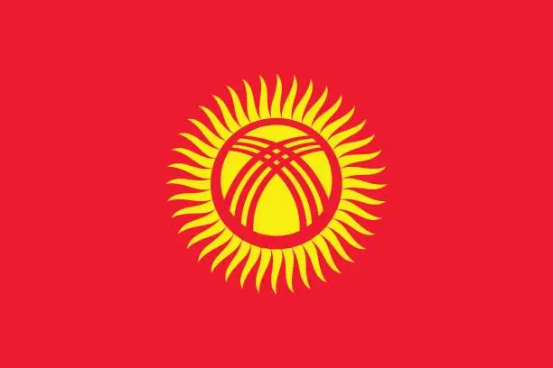 Vector illustration of Flag of Kyrgyzstan