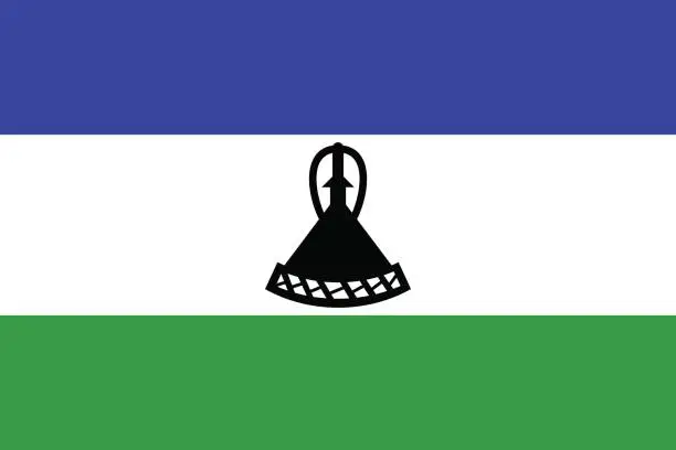 Vector illustration of Flag of Lesotho