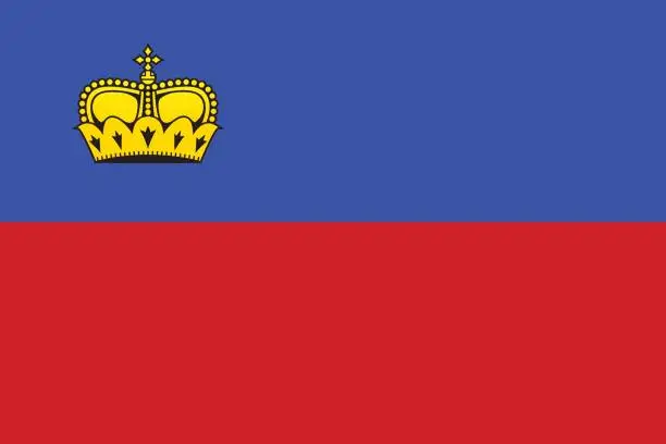 Vector illustration of Flag of Liechtenstein