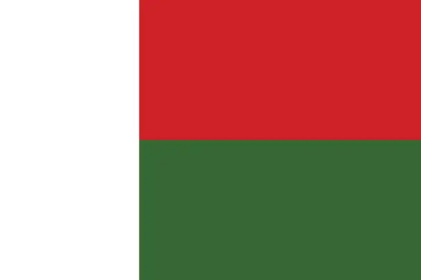 Vector illustration of Flag of Madagascar
