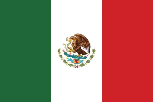 Vector illustration of Flag of Mexico