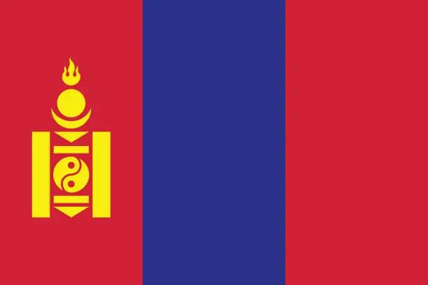 Vector illustration of Flag of Mongolia