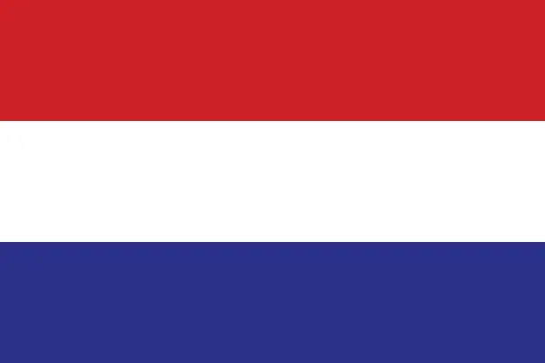 Vector illustration of Flag of Netherlands