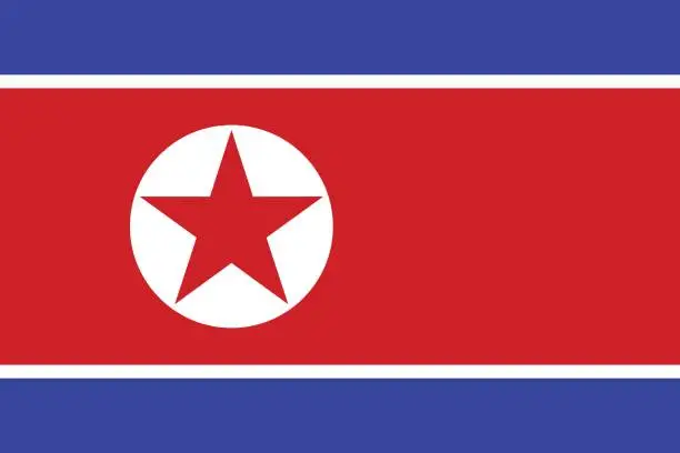 Vector illustration of Flag of North Korea