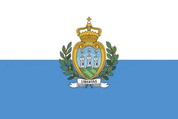 Vector illustration of Flag of San Marino