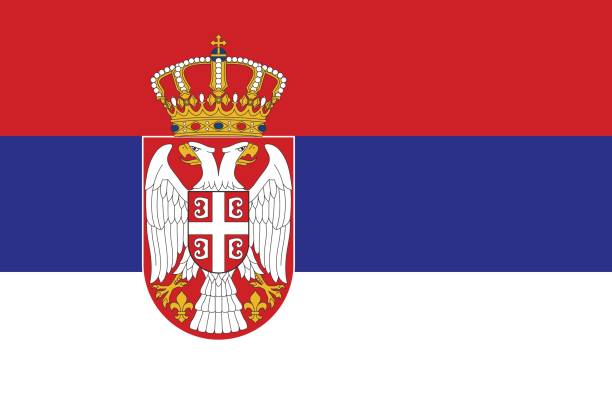 flagge von serbien - serbia stock-grafiken, -clipart, -cartoons und -symbole