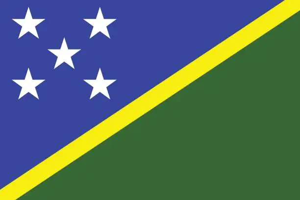 Vector illustration of Flag of Solomon Islands