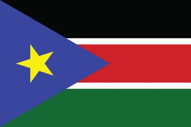 Vector illustration of Flag of South Sudan