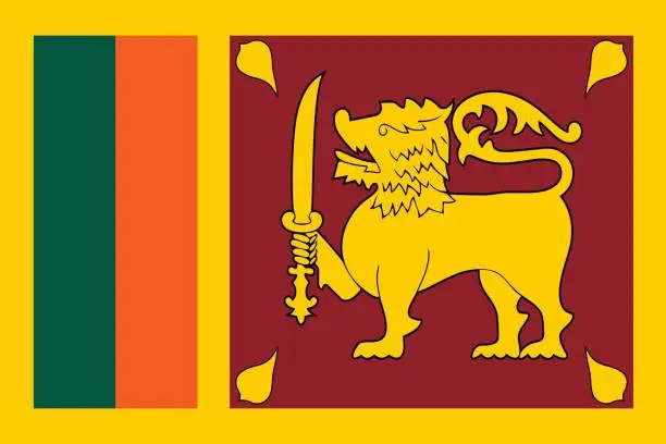 Vector illustration of Flag of Sri Lanka