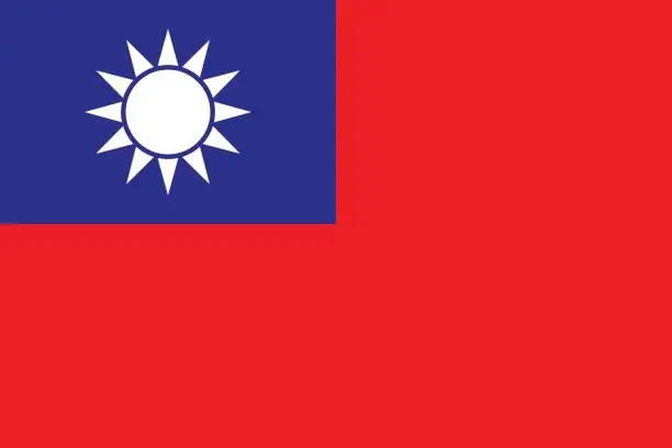 Vector illustration of Flag of Taiwan