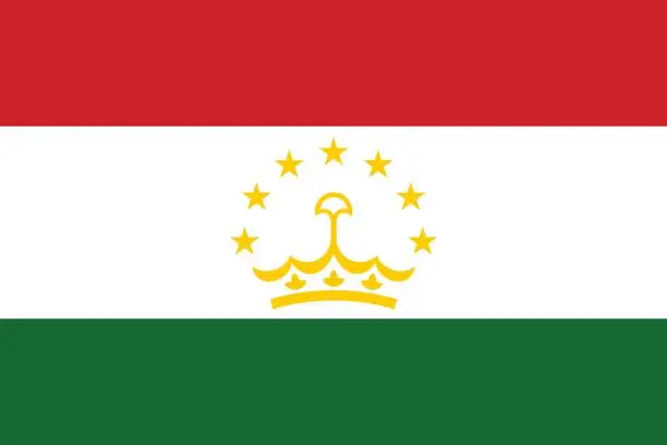 Vector illustration of Flag of Tajikistan