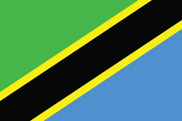 Vector illustration of Flag of Tanzania