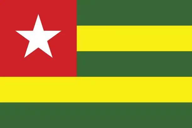Vector illustration of Flag of Togo