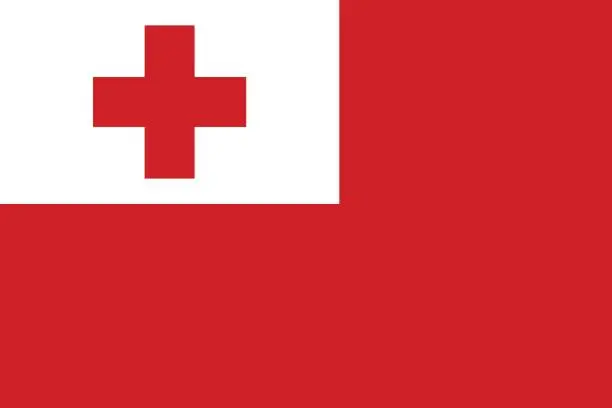 Vector illustration of Flag of Tonga