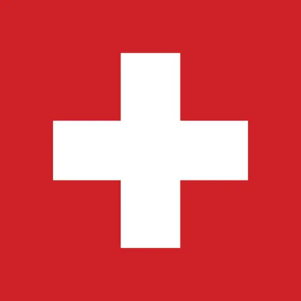 Vector illustration of Flag of Switzerland