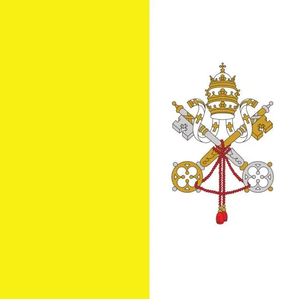 Vector illustration of Flag of Vatican City