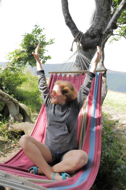 istock Woman in the hammock. 657685032
